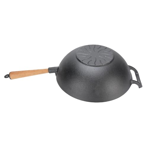 Tnfeeon Wok Pan, Vorgewürzter Gusseisen -Pfanne Pfanne, Flacher Bodendesign für Gasinduktionskoch, 11,8 Zoll Durchmesser, für Familienmahlzeiten und Küche Im Freien 8 Tnfeeon Wok Pan, Vorgewürzter Gusseisen -Pfanne Pfanne, Flacher Bodendesign für Gasinduktionskoch, 11,8 Zoll Durchmesser, für Familienmahlzeiten und Küche Im Freien