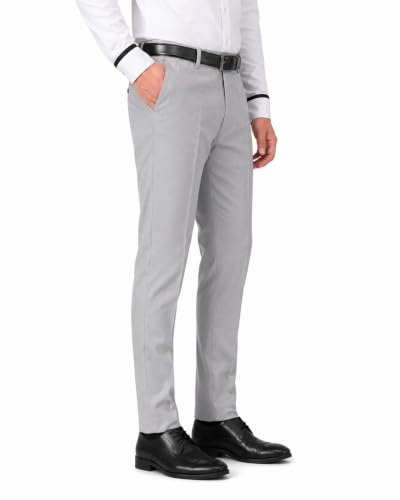 Image of Men's Slim Fit Formal Trousers | Office & Business Wear | Men's Solid Formal Pants (256)