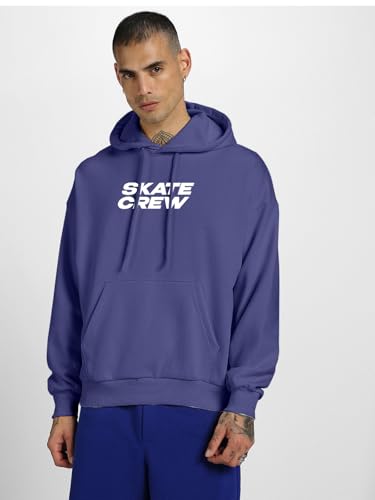 Image of Veirdo Polycotton Spun Oversized Fit Drop Shoulder Hooded Sweatshirt Full Sleeves Back Graphic Printed Jumper Hoodie for Men (Available Sizes: S to 3XL)