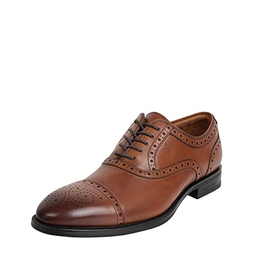 Futurepod Leather Lace-Up Oxford with Medallion Cap Toe