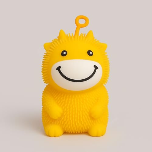Image of GRAPHENE Flashing Squishy Stress Ball Soft Silicone Squeezable Puffer Sponge Stress Relief Toy Sensory Smiley LED Light Glowing Hair Sensory Fidget Toys for Kids Birthday Gift (Pack of 1)