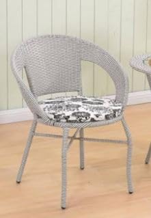 Image of PRATHAM India 2+1 Outdoor Indoor Patio Furniture Sets Rattan Wicker Chair Patio Set Bistro Set Conversation Set Balcony Outdoor Garden Furniture Chair (White with Black Lines & Multicolor Cushions)