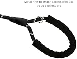 6FT Strong Heavy Duty Dog Leash with Padded Handle, Highly Reflective Nylon Threads and Carabiner Hook for Small, Medium & Large Dogs - 6 ft Long 1/2 inch Diameter (Black)