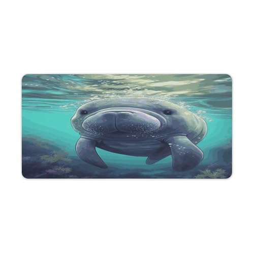 Cute Sea Animal Manatee Pad mouse grande antideslizante