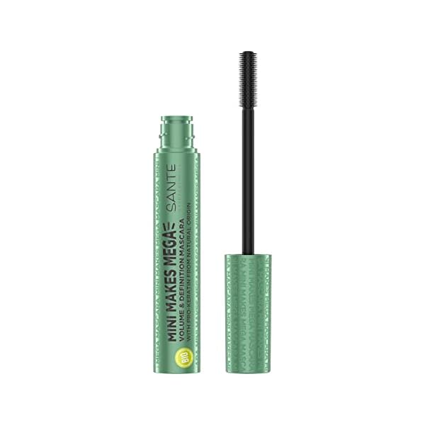 SANTE Naturkosmetik Wimperntusche flexibler Gummi Bürste, Mascara für verlängerte und voluminöse Wimpern, Mit Pro…