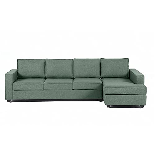 Image of Wakefit Sofa Set | 3 Year Warranty | Sofa 3 Seater, 3 Seater Sofa for Living Room, Wooden Sofa Set, 3 Seater + Right Aligned, Sofa for Living Room - Napper(Omega : Green)