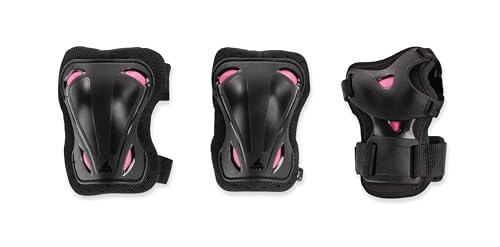 Rollerblade Protecciones Skate Gear W 3 Pack Protector, Mujeres, Negro/Frambuesa, S