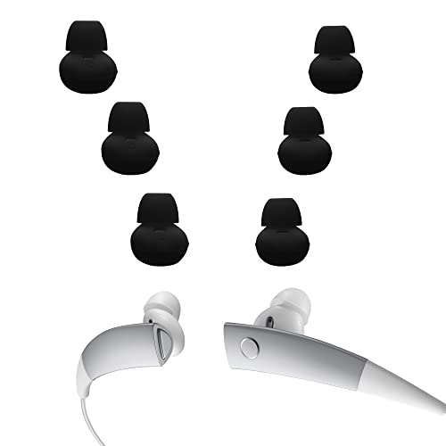 kwmobile 6X Embout Compatible avec Samsung Gear Circle SM-R130 - Embouts de Rechange en Silicone pour Écouteurs Noir