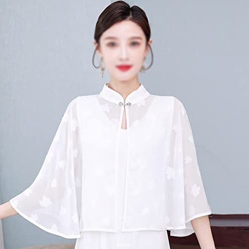 Châle en mousseline mince d'été style haute couture avec broderie fine et dentelle de luxe