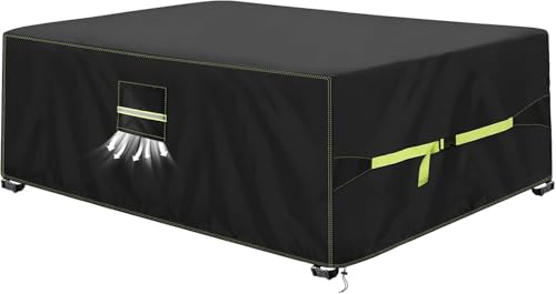 VDISRR Housse Table De Jardin avec évent, 420D Oxford Tissu Housse Salon de Jardin 160x100x74cm, Housses pour Mobilier Bâche de Protection pour Meubles...