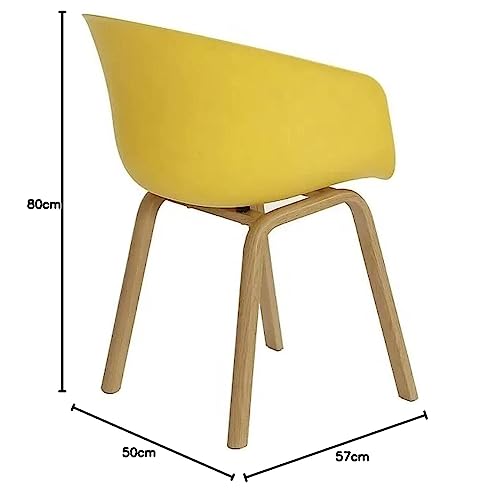 Image of Polypropylene - Set of 2 Modern, Designer Chair for Home, Cafe, Hotel & Office (Yellow)