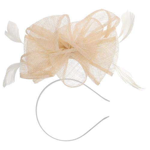 Lurrose Gauze Ladies Hat Plume Hair Hoop Elegant Women Headband for Wedding Party Hair Accessory for Photo Props - Image 4