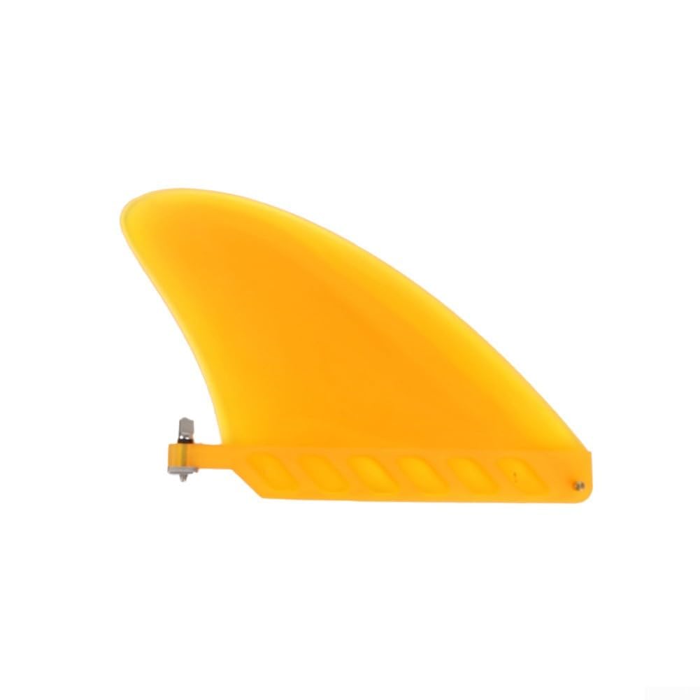 Soft For Center Fin for SUPs Longboard Replacement, PVC Surfboard Tail Fin with Screw, Flexible Paddleboard Stabiliser for White Water River Running, Standard Longboard Box Accessory(yellow)
