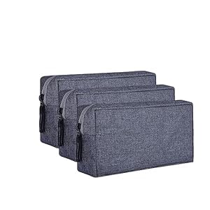 DRUDRAYA Gadget Pouch Organizer | Portable Storage Organizer for USB Cable, Charger, Earphone, Power Bank, Hard Disk & Digital Gadgets | Electronics Accessories Travel Bag (Grey, Pack of 3)-image-42