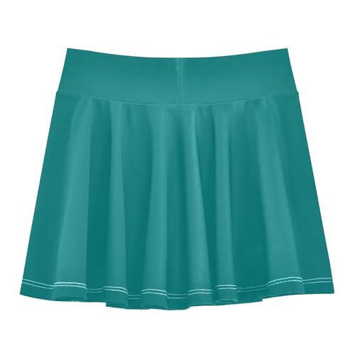 JUNZAN Teal Girls Tennis Skirt with Shorts Flowy Little Girl Skorts Sports Skirts for Kids with Pockets 4-12Y3