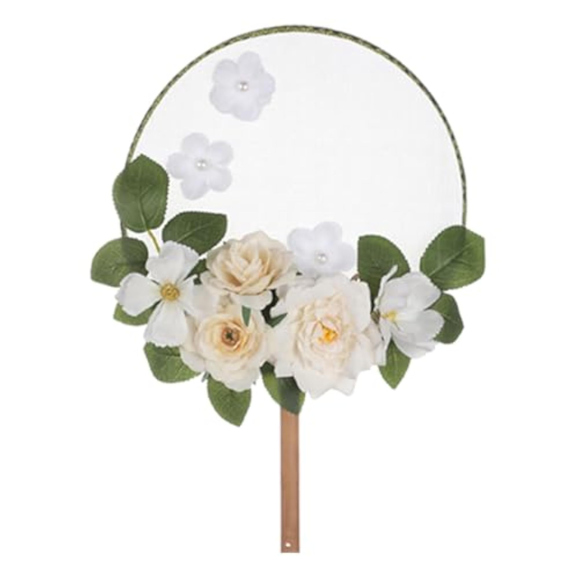 Romantic Flower Paddle Hand Fan for Show Performances