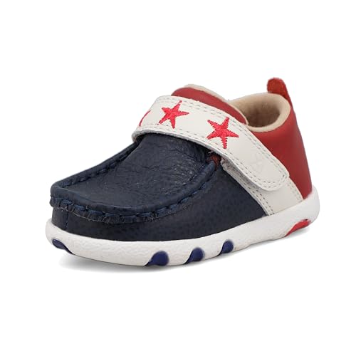 Twisted X Infant's Driving Moc, Moc Toe, Red, White, & Blue, 2 M