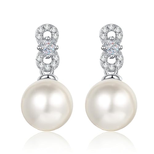 Boucles d'oreilles moissanite StarGems perles 9mm le cadeau précieux idéal