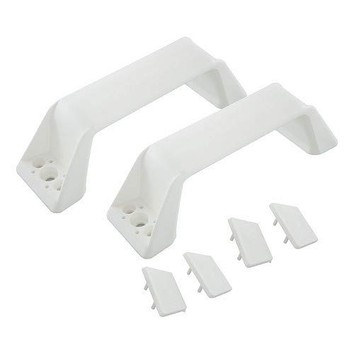 Kit de 2 poignées de tirage Blanches + Cache-vis avec entraxe 138 mm