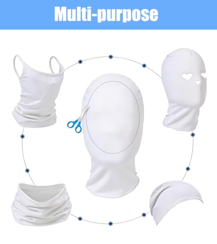 Image of 3 Pieces Full Face Mask, Stretchy Faceless Cloth Masks, Statue Inflatable Costume Accessory for Adult Men Women