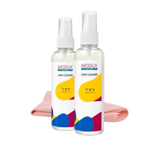 Image of LENS CLEANER for Spectacles, Eyeglasses, Sunglasses, Camera Lenses and Binoculars (2 Bottle with 2 Cloth)