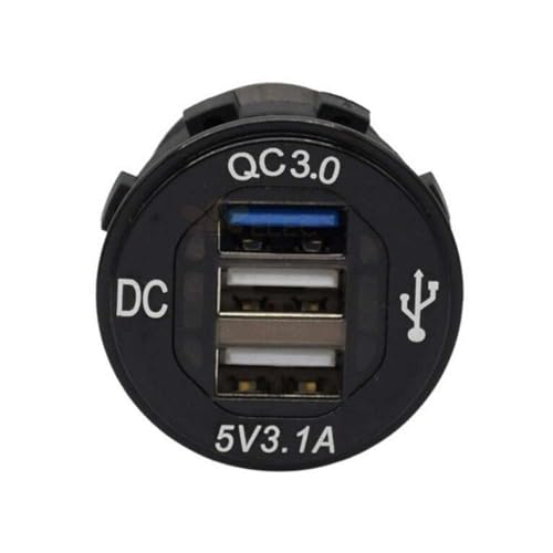USB Car Charger Triple Port QC3.0 USB Charger Plug Charger for Marine Truck Motorcycle Car etc
