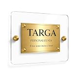 Targa Plexiglass Personalizzata per Esterno con Placca Oro o Argento Incisa a Laser – Targhetta Professionale per Ufficio, Studio, B&B, Casa Vacanze o Attività – Made in Italy – Lo Realizzo®