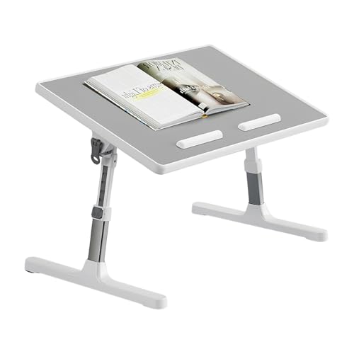 Mesa Plegable Portatil, Mesa Plegable para Ordenador, Mesa de Cama Ajustable en Altura y ángulo, Atril para Leer en la Cama Mesa Pequeña para Sofá, Suelo, Trabajar, Estudiar, Leer, Escribir