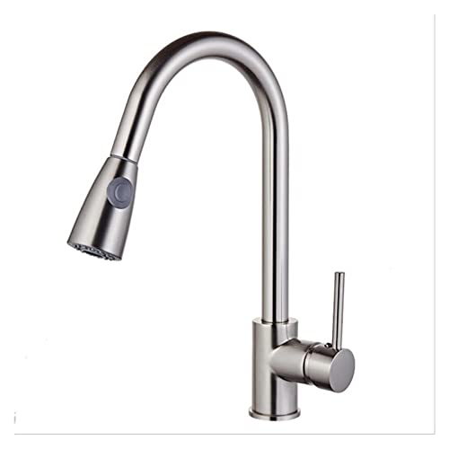 Robinet de cuisine pivotant 360° à douchette extractible jet double