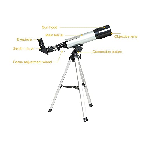Telescopio astronómico portátil con trípode 360mm 50mm miniatura 3