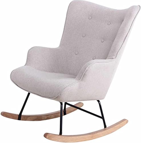 Preisvergleich Produktbild Mebel6 Schaukelstuhl Mama - Sessel - Stoff - Beige - Holzbeine