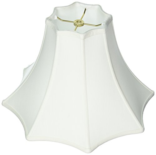 Royal Designs BS-726-16WH 8 Sided Top Bottom Bell Basic Lamp Shade, White, 6 x 16 x 10.75