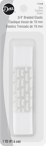 Dritz Braided Elastic, 3/4-Inch x 1-Yard, White