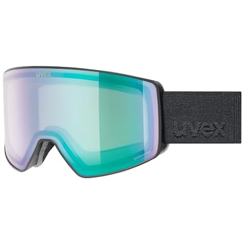 uvex scenic P, Gogle narciarskie unisex-dorosły, black matt/mirror green-pola, one size
