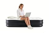 Simple Deluxe Twin Size Air Mattress with Built-in Electric Pump - Quick Inflation, 16' Tall Waterproof Foldable Airbed with Carrying Bag for Home Guests, Travel & Outdoor Use