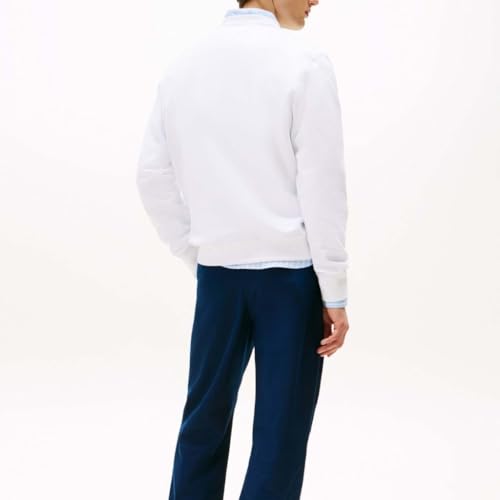 Tommy Hilfiger Herren Sweatshirt Essential Terry Crewneck mit Rundhalsausschnitt, Weiß (White), S – Ansicht 3