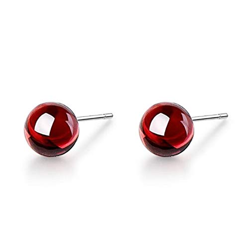 Boucles d'oreilles grenat rouge naturel argent 925 pour votre quotidien