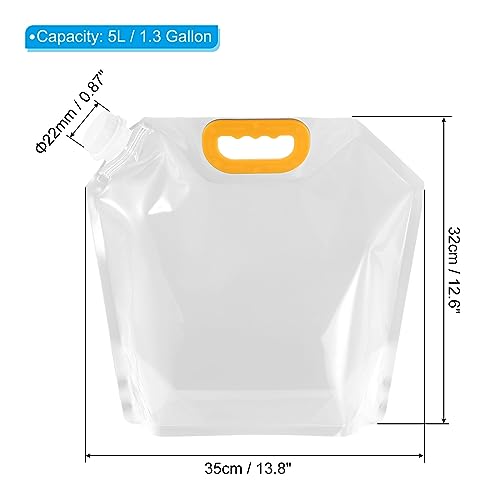 PATIKIL 1.3 Gallon Collapsible Water Container Bag, Plastic Storage Jug Folding Water Bag for Camping Hiking - Image 2