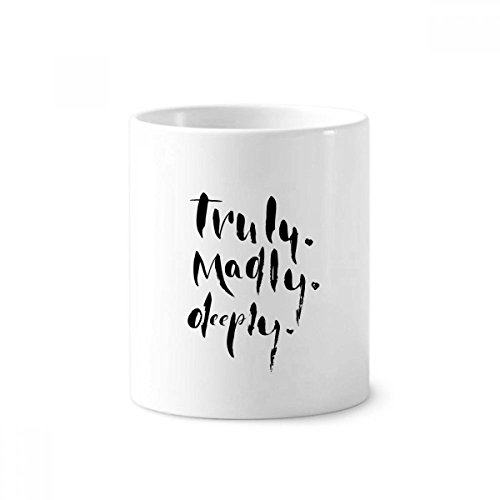 Brosse à dents pen holder gobelet céramique blanche 350ml pot à crayons Truly Madly Deeply