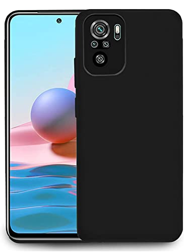 Image of Mobile Back Cover Case for Redmi Note 10 (Silicone Case|CameraProtection|Black SC1510)