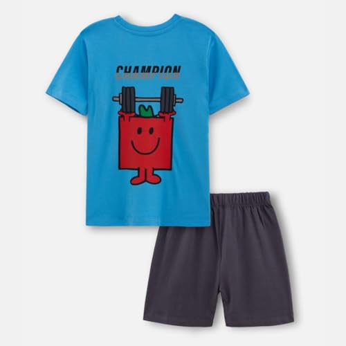 Image of Nap Chief Kids Pure Cotton Official Mr. Men Characters Boys & Girls Co ord Sets, T Shirt and Shorts for Casual Wear
