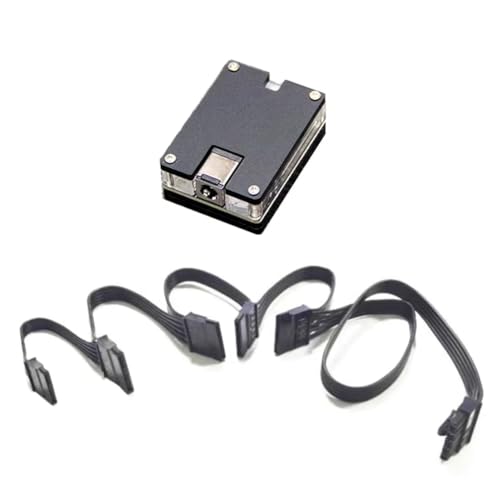 Lonrtesw Cable de Alimentación de 12 V CC (5,5 X 2,5 mm) A 12 V (5 V) HDD SSD. Módulo Adaptador de Disco Duro. Fuente de Alimentación DC- NAS 5SATA.