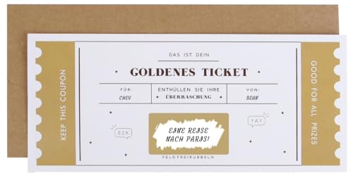 PLIGREAT Rubbelkarten Golden Ticket – 2er Set Mit Umschlägen & Aufklebern Für Personalisierte Gutscheine