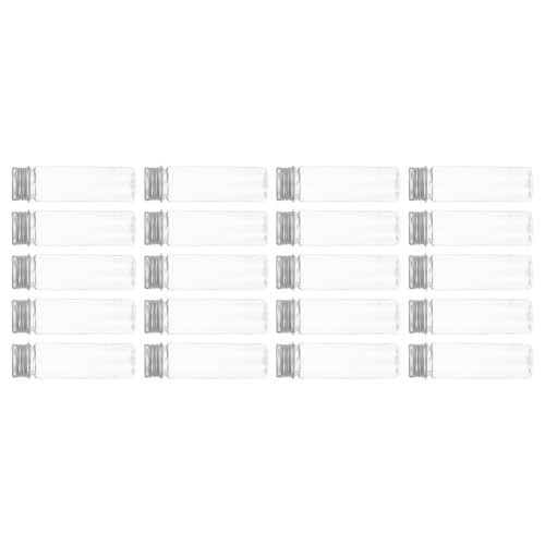 Ciieeo 20 Piezas Tubos Transparentes de Almacenaje Pet con Tapas de Aluminio Envases para Sal de Baño Botellas para Dulces y Muestras Frascos para Manualidades y Laboratorio