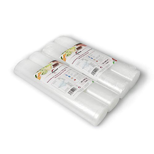 Wimex 4 Vakuumbeutel 30x600cm (24 Meter) | BPA Free | Sous Vide geeignet | stabile Schweißnaht | Für alle Balken Vakuumierer geeignet | Vakuumrollen | Made in Italy