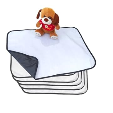 Kit 6 Tapetes Higiênicos Lavável Super Absorção 200 Lavagens - Tam G 70x50cm. Brancos