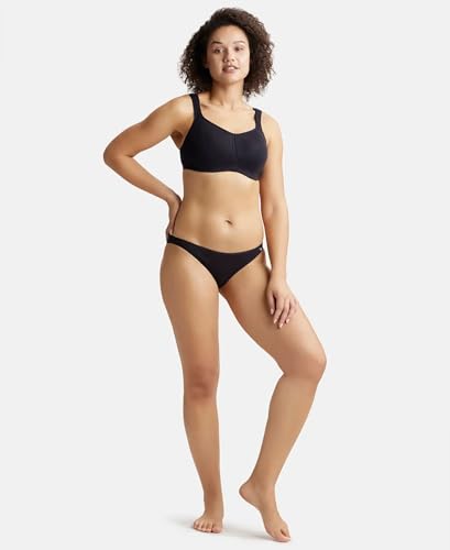 Image of Jockey FE78 Women Wirefree Padded Super Combed Cotton Elastane Stretch Full Coverage Plus Size Bra with Broad Cushioned Fabric Strap
