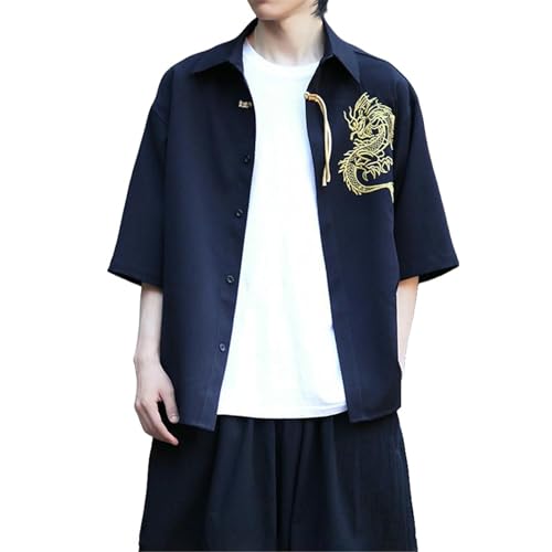 Chemise dragon homme à manches courtes style décontracté et coupe ample