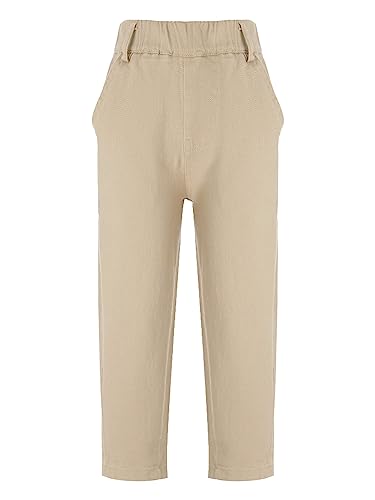 Toddler Boys Stretch Skinny Chino Pants Pull On Trousers School Uniform - Main Image