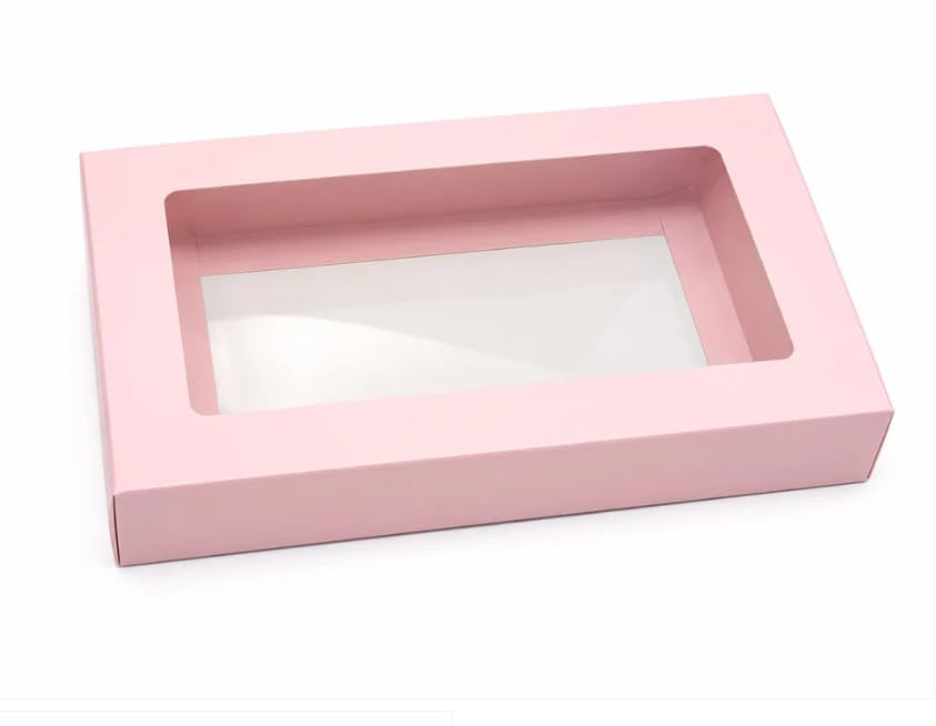 HOMEBAKERS MART Pink Chocolate Bar Box with Window | DIY Self Assemble Packaging Box for Chocolate Bars, Brownies & Desserts | Pack of 10-image-6